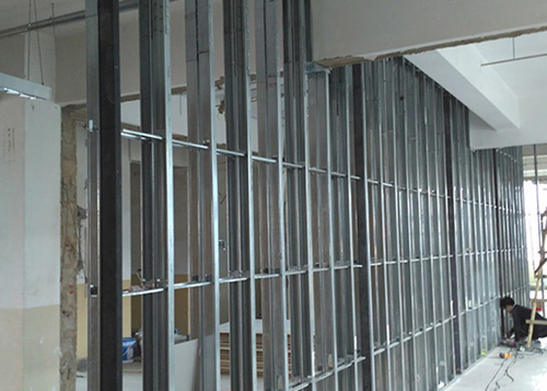 Construction of commercial space partition walls